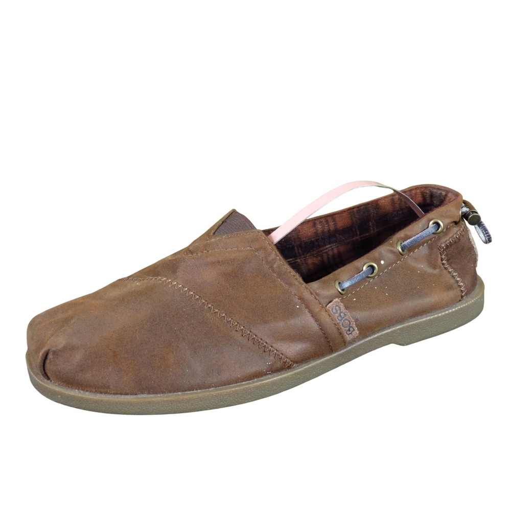 Skechers BOBS Chill Luxe Womens Boat Shoe Slip On Size 9.5 Walking Brown Textile